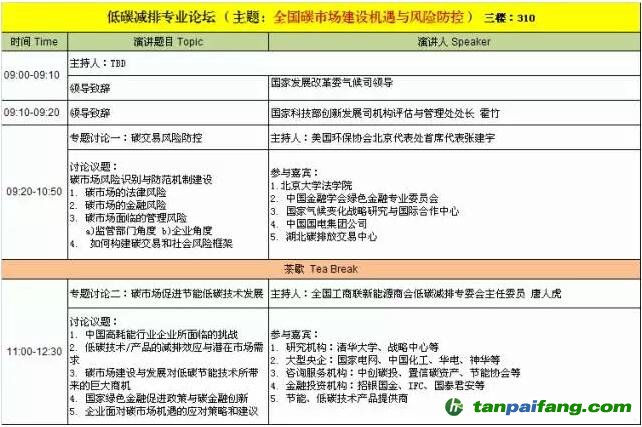 第十一屆中國新能源國際高峰論壇議程（擬議）